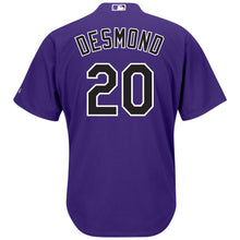 Load image into Gallery viewer, Ian Desmond Colorado Rockies Majestic Cool Base Alternate Player Jersey - Purple
