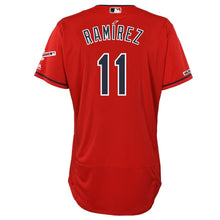 Load image into Gallery viewer, Jose Ramirez Cleveland Indians Majestic Home 2019 All-Star Game Patch Flex Base Player Jersey – White/Scarlet