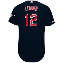 Load image into Gallery viewer, Francisco Lindor Cleveland Indians Majestic Alternate 2019 All-Star Game Patch Flex Base Player Jersey – Navy