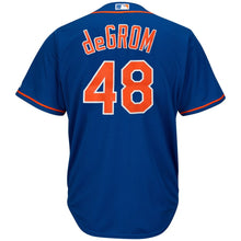 Load image into Gallery viewer, Jacob deGrom New York Mets Majestic Cool Base Player Jersey - White/Royal
