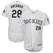 Load image into Gallery viewer, Nolan Arenado Colorado Rockies Majestic Home Collection Flex Base Player Jersey - White/Purple