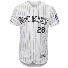 Load image into Gallery viewer, Nolan Arenado Colorado Rockies Majestic Home Collection Flex Base Player Jersey - White/Purple