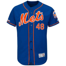 Load image into Gallery viewer, Jacob deGrom New York Mets Majestic Collection Flex Base Player Jersey – Royal/White