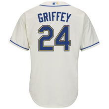 Load image into Gallery viewer, Ken Griffey Jr. Seattle Mariners Majestic Alternate Official Cool Base Replica Player Jersey - Cream/Light Blue