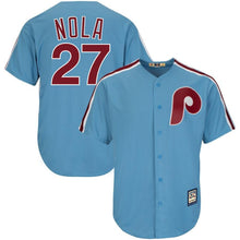 Load image into Gallery viewer, Aaron Nola Philadelphia Phillies Majestic Alternate Official  Jersey - Light Blue