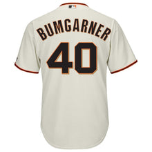 Load image into Gallery viewer, Madison Bumgarner San Francisco Giants Majestic Cool Base Player Jersey - Cream