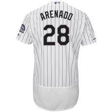 Load image into Gallery viewer, Nolan Arenado Colorado Rockies Majestic Home Collection Flex Base Player Jersey - White/Purple