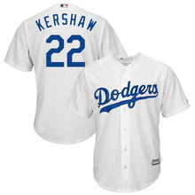 Load image into Gallery viewer, Clayton Kershaw Los Angeles Dodgers Majestic Cool Base Player Jersey - White/Royal