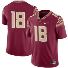 Load image into Gallery viewer, #18 Florida State Seminoles Football Game Jersey – Garnet
