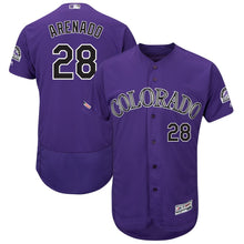 Load image into Gallery viewer, Nolan Arenado Colorado Rockies Majestic Home Collection Flex Base Player Jersey - White/Purple