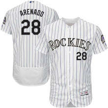 Load image into Gallery viewer, Nolan Arenado Colorado Rockies Majestic Home Flex Base Collection Player Jersey - White/Purple