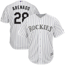 Load image into Gallery viewer, Nolan Arenado Colorado Rockies Majestic Home Official Cool Base Player Jersey - White/Purple
